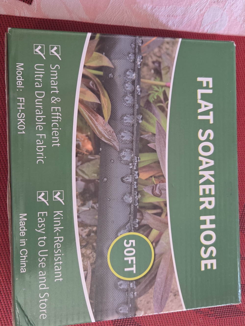 Flat Soaker Hose 50FT by (brand not visible) - Green